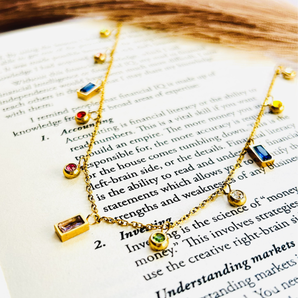 MULTI HUE CHARM NECKLACE