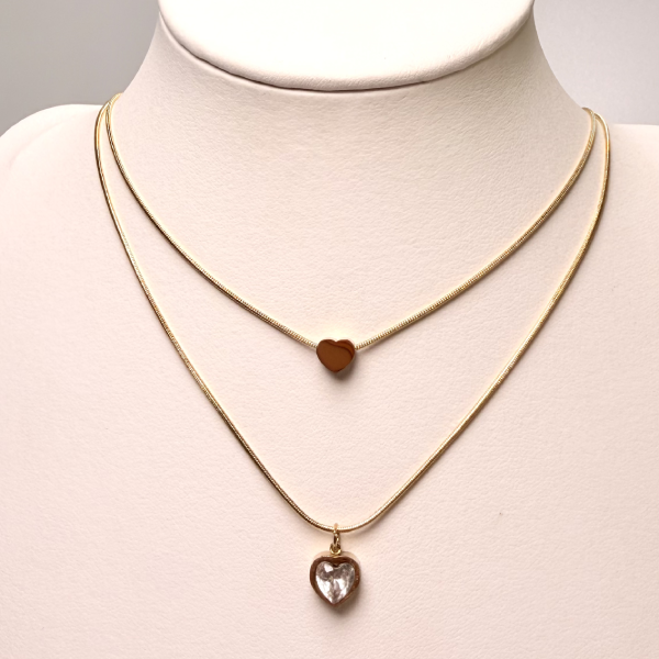 DOUBLE LAYER HEART NECKLACE