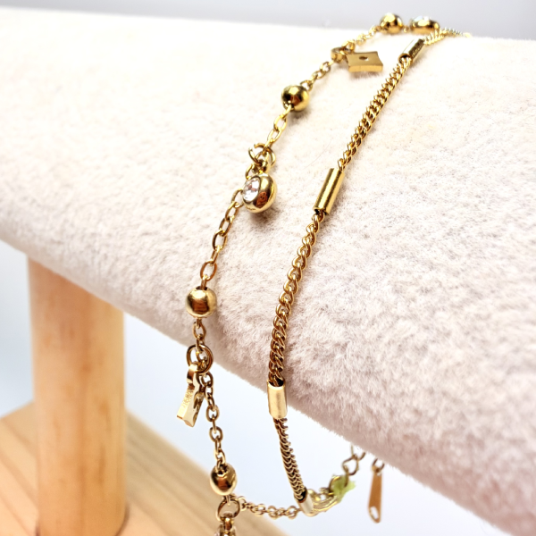 DOUBLE LAYER STAR CHARM BRACELET