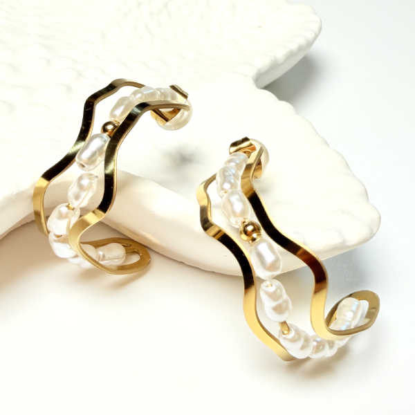 BEADED LUNA HOOPS